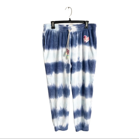 LoveShackFancy Santinella Tie Dyed Lounge Pant Blue Size Large NWT - Picture 2 of 7